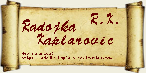 Radojka Kaplarović vizit kartica